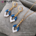 62743-korea teen fashion jewelry 18k gold colorful heart sets